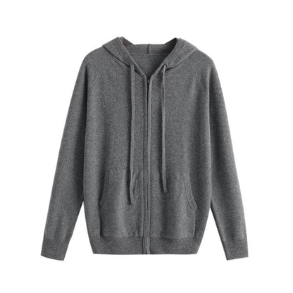 Cashmere Zip Up Hoodie