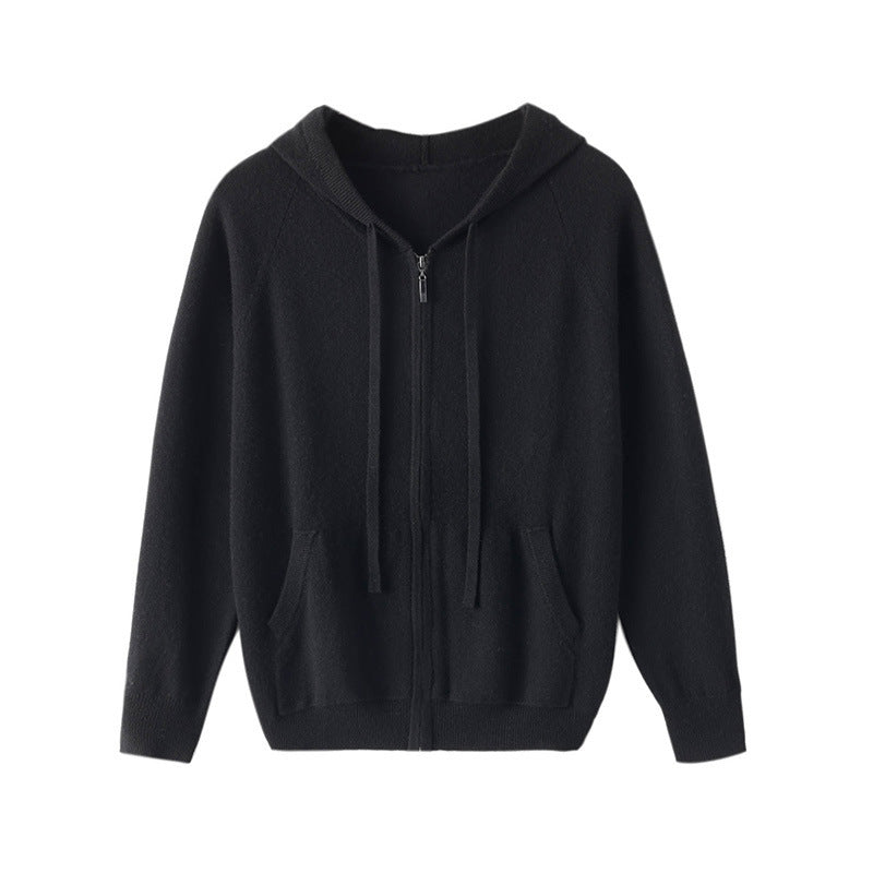 Cashmere Zip Up Hoodie