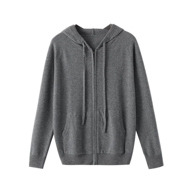 Cashmere Zip Up Hoodie