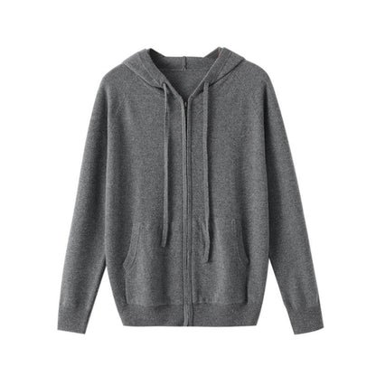 Cashmere Zip Up Hoodie