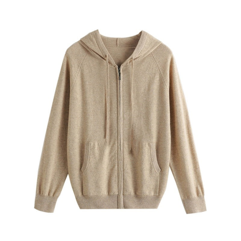 Cashmere Zip Up Hoodie