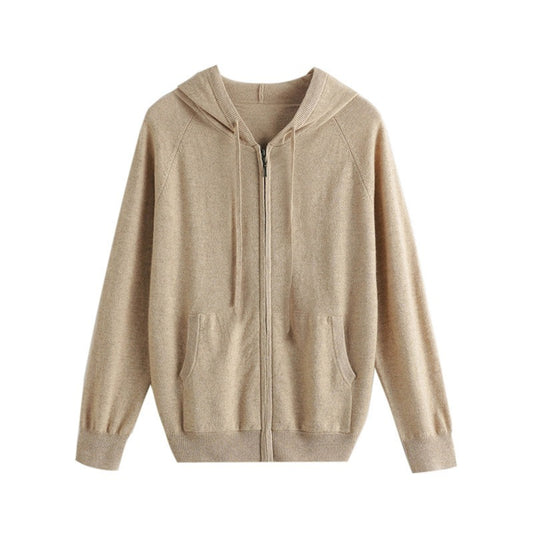 Cashmere Zip Up Hoodie