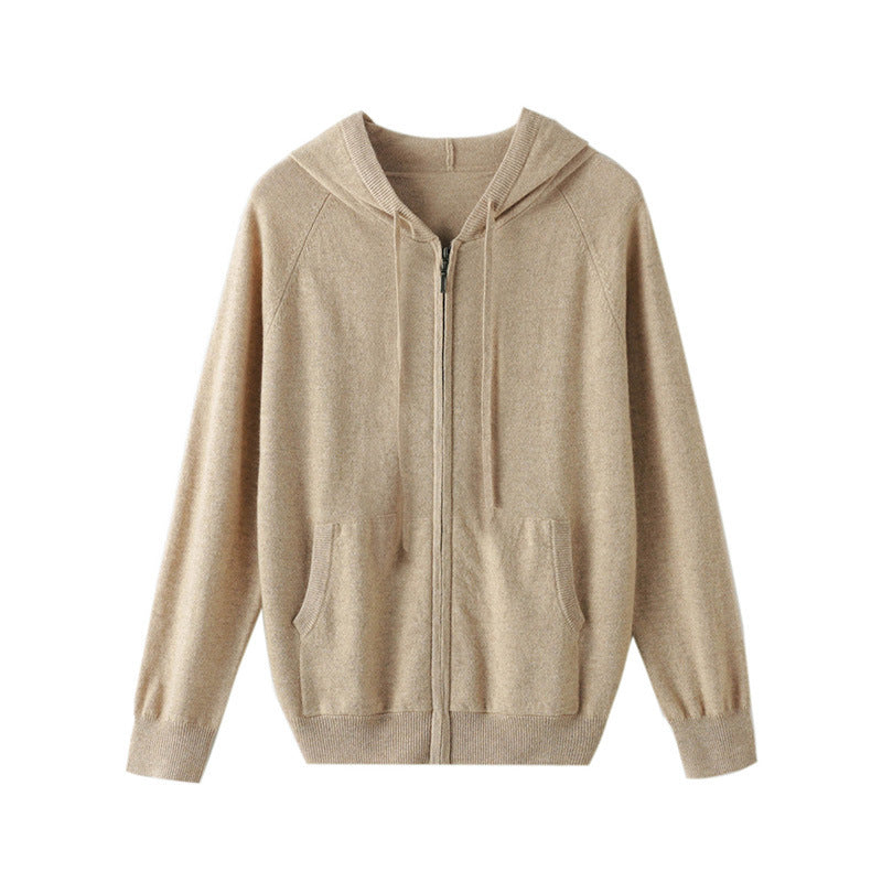 Cashmere Zip Up Hoodie