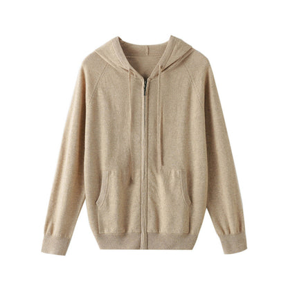Cashmere Zip Up Hoodie